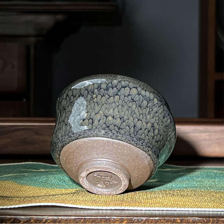 Partridge Jianzhan Tenmoku Glaze Chawan Tea Bowl