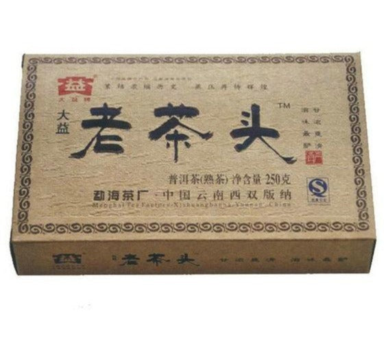 2009 DaYi "Lao Cha Tou" (Old Tea Head) Brick 250g Puerh Shou Cha Ripe Tea