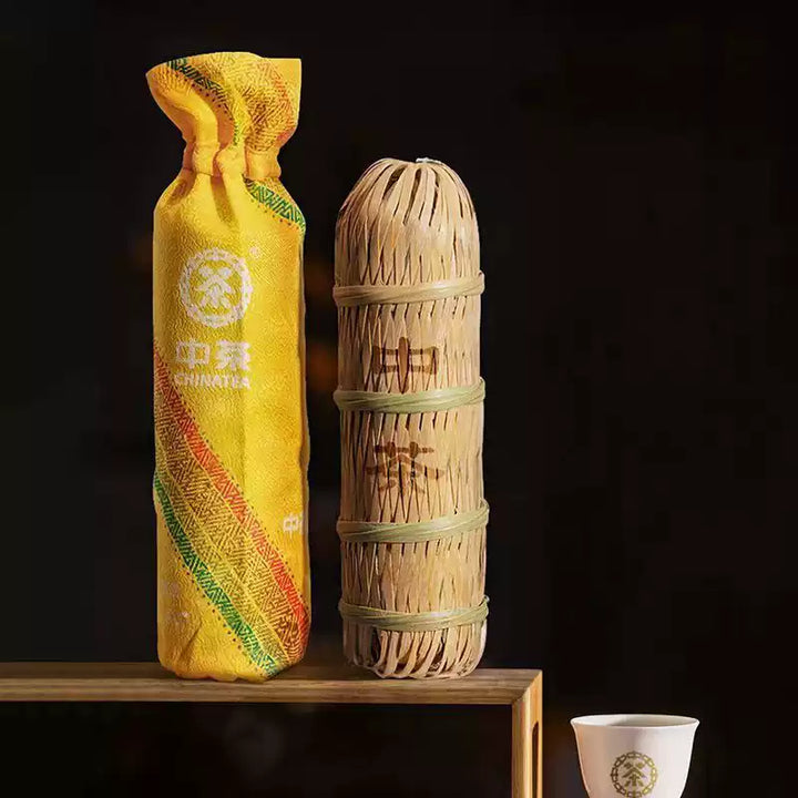 2024 CNNP "Hua Juan Cha - 16 Liang" (Floral Roll Tea - 580g) Basket + Cotton Bag, Pillar Tea, Dark Tea, Hunan Province.