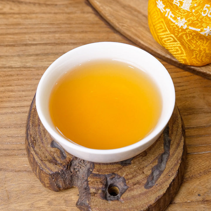 2024 CNNP "Hua Juan Cha - 16 Liang" (Floral Roll Tea - 580g) Basket + Cotton Bag, Pillar Tea, Dark Tea, Hunan Province.