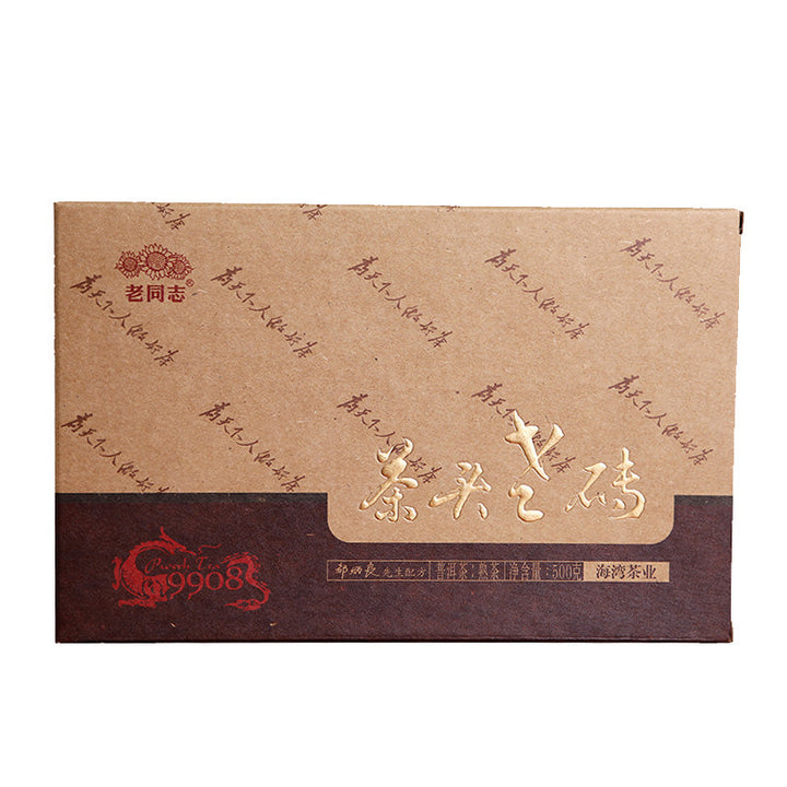 2018 LaoTongZhi "9908 - Cha Tou Lao Zhuan" ( LaoChaTou Brick ) 500g Puerh Ripe Tea Shou Cha