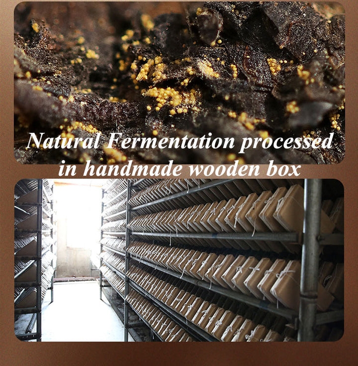 2017, 2019, 2021 BaiShaXi "Tian Fu Cha" (Golden Flower Tianjian Fucha) Brick 1000g Fu Tea. Dark Tea