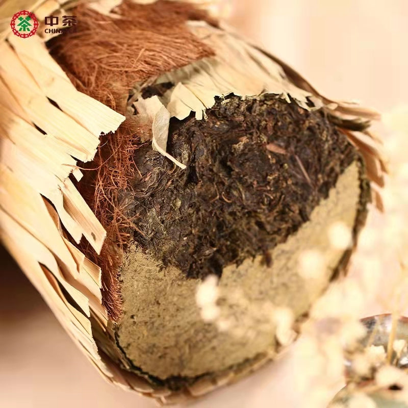 2024 CNNP "Hua Juan Cha - Bai Liang" (Floral Roll Tea - Hundred Taels Tea - 3625g) Basket + Cotton Bag, Pillar Tea, Dark Tea, Hunan Province.