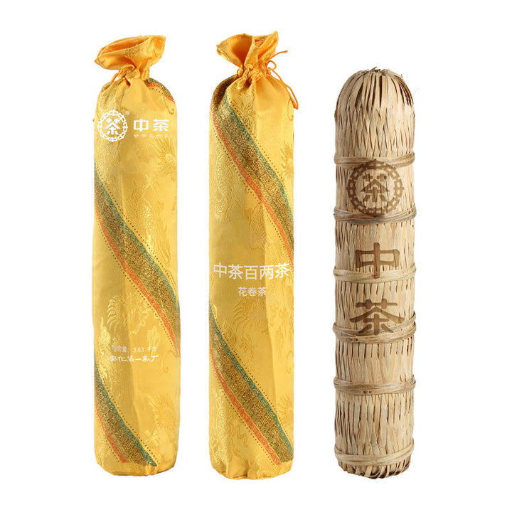 2024 CNNP "Hua Juan Cha - Bai Liang" (Floral Roll Tea - Hundred Taels Tea - 3625g) Basket + Cotton Bag, Pillar Tea, Dark Tea, Hunan Province.