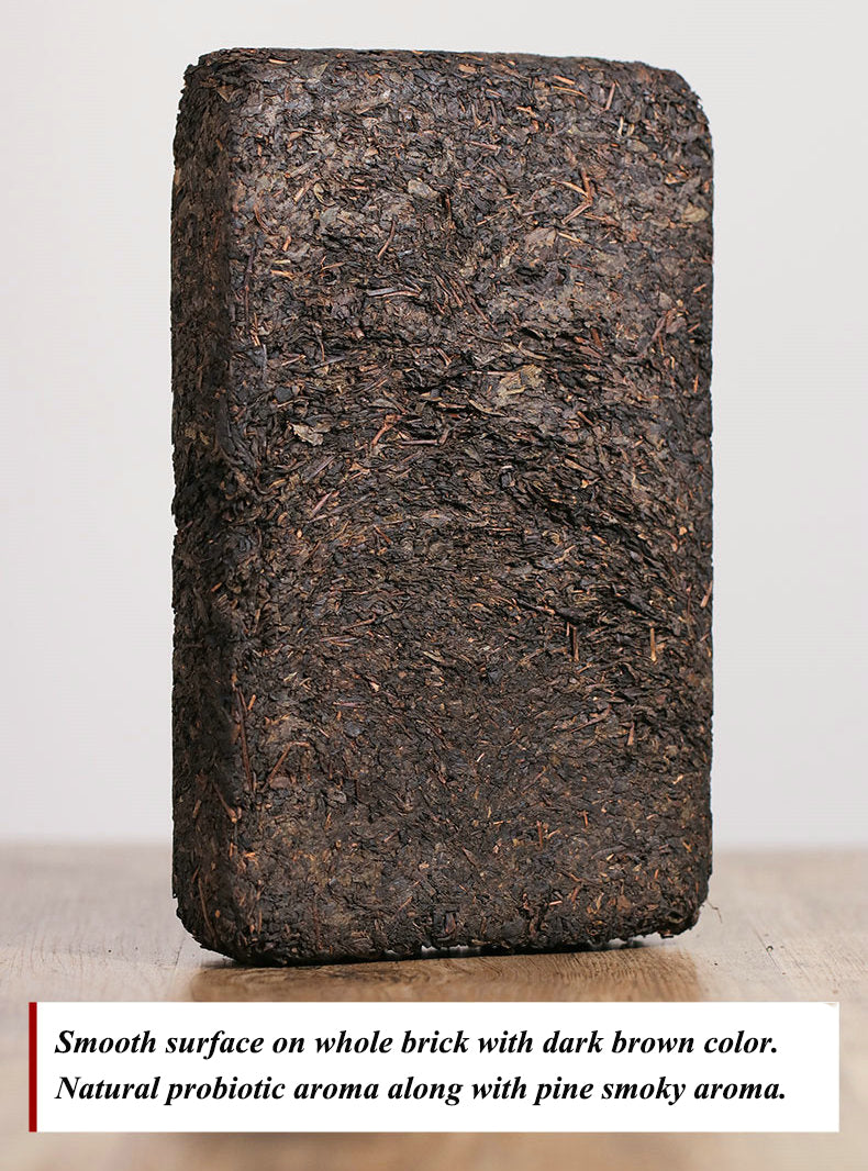 2017, 2019, 2021 BaiShaXi "Tian Fu Cha" (Golden Flower Tianjian Fucha) Brick 1000g Fu Tea. Dark Tea