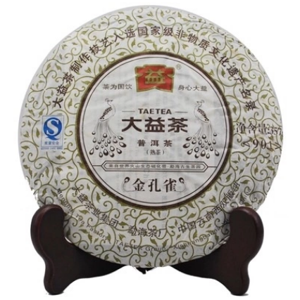 2009 DaYi "Jin Kong Que" (Golden Peacock) Cake 357g Puerh Shou Cha Ripe Tea