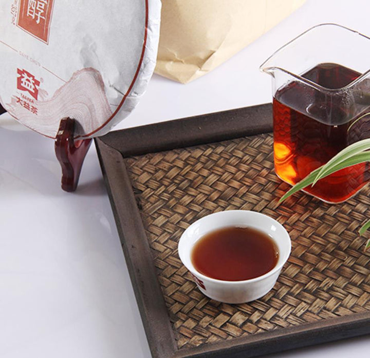 2014 DaYi "Da Ye Chun" (Big Leaf Mellowness) Cake 357g Puerh Shou Cha Ripe Tea