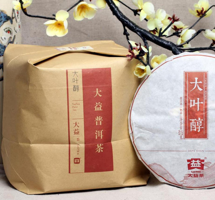 2014 DaYi "Da Ye Chun" (Big Leaf Mellowness) Cake 357g Puerh Shou Cha Ripe Tea