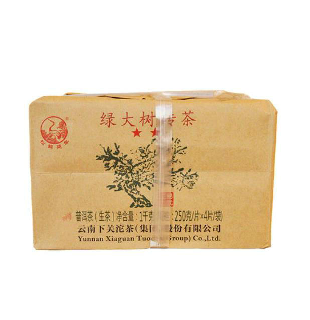 2015 XiaGuan "Lv Da Shu" (Big Green Tree) Brick 250g*4pcs Puerh Raw Tea Sheng Cha