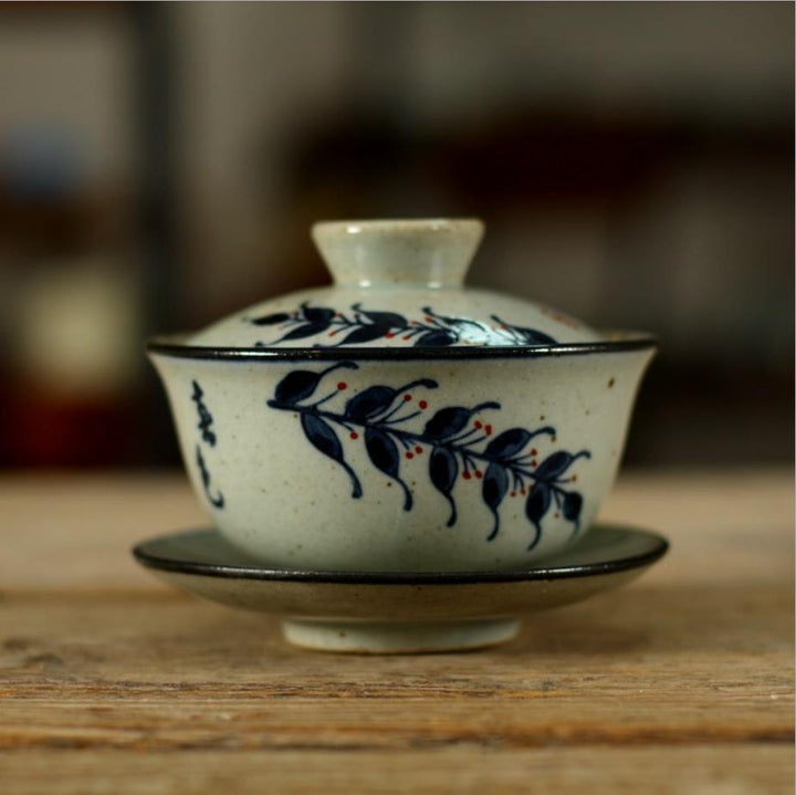 Rustic Blue and White Porcelain Gaiwan, 175cc