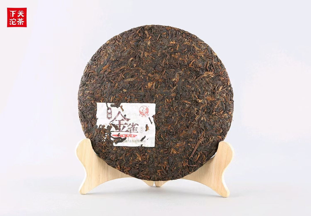 2021 XiaGuan "Jin Que" (Golden Sparrow) Cake 357g Puerh Shou Cha Ripe Tea