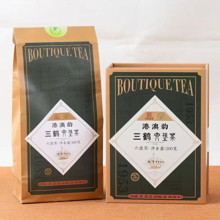 2021 Sanhe "Liu Bao - Gang Ao Yun" (Liubao - Hong Kong & Macao Rhyme) Loose Leaf, 200g/Tin Dark Tea,  Wuzhou, Guangxi