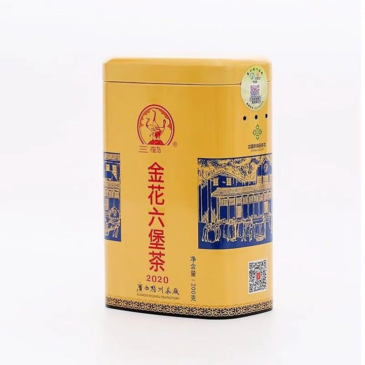 2020 Sanhe "Liu Bao - Jin Hua - Te Ji" (Liubao - Golden Flower - Special Grade) Loose Leaf, 200g/Tin Dark Tea,  Wuzhou, Guangxi