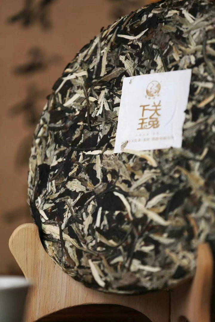 2023 XiaGuan "Yu Tu - Gu Shu" (Jade Rabbit - Old Tree) White Tea Iron Cake, Gift Boxed 260g Jinggu, Yunnan