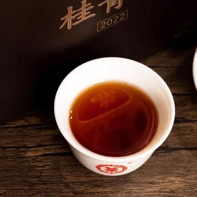 2022 CNNP Liu Bao "Gui Qing Yun - San Ji " (Gui Qing Charm - 3rd Grade) Aged From 2014, Loose Leaf, 50g/Tin, Liu Pao Tea, Dark Tea,  Wuzhou, Guangxi