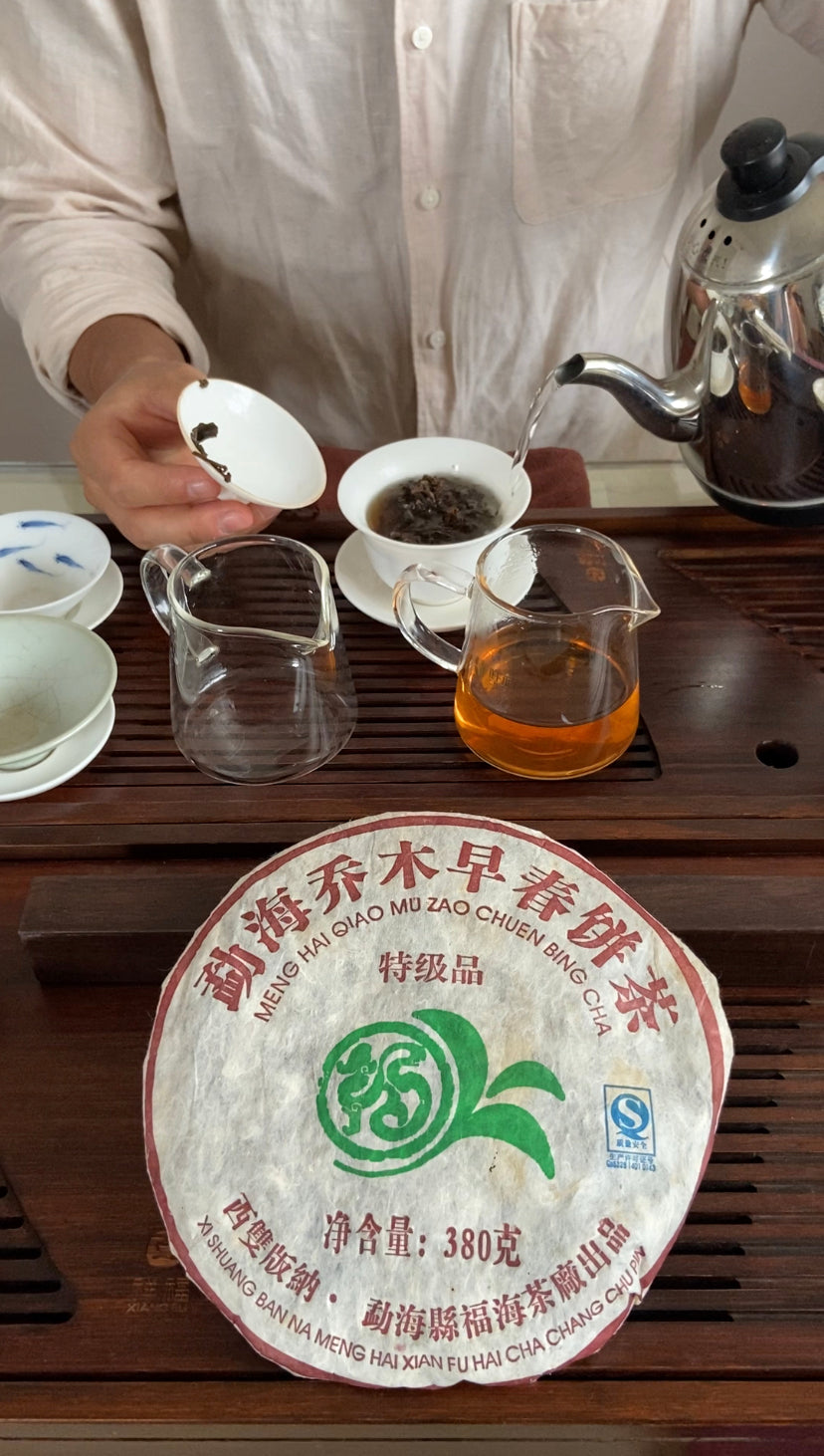 2006 FuHai "Qiao Mu Zao Chun - Te Ji Pin" (Early Spring Arbor - Special) Cake 380g Puerh Raw Tea Sheng Cha