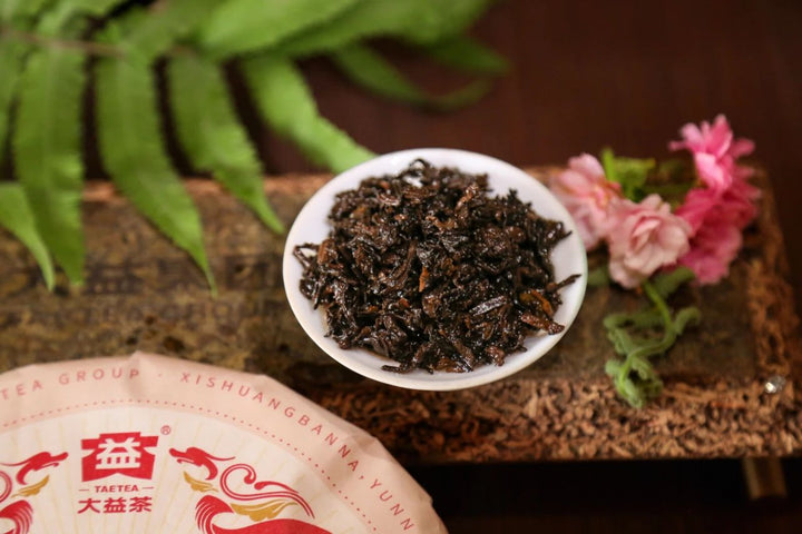 2024 DaYi "Jin Xiu Fan Hua" (Splendid Prosperity) 357g Cake Puerh Shou Cha Ripe Tea