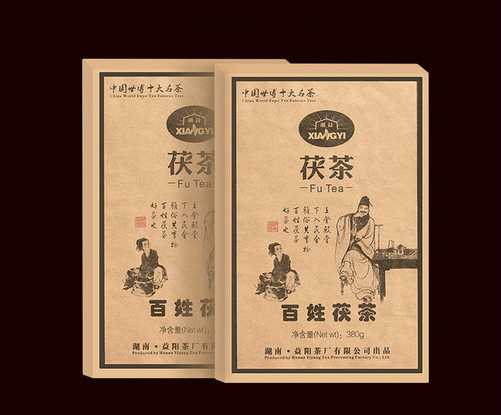 2012 XiangYi Fu Tea "Bai Xing" (People) Brick 380g Dark Tea, Fu Cha, Hunan