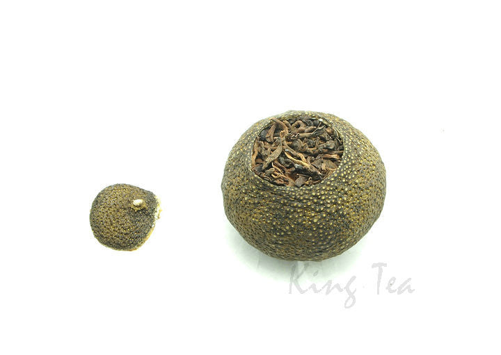 TMK "XIAO QING GAN" New Batch Citrus Tangerine Puerh Ripe Tea Shou Cha.