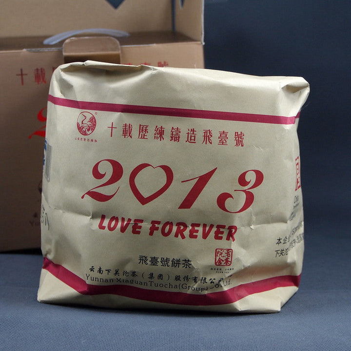 2013 XiaGuan "Fei Tai Hao" (LOVE FOREVER - Paper Tong Version) Cake 357g Puerh Sheng Cha Raw Tea