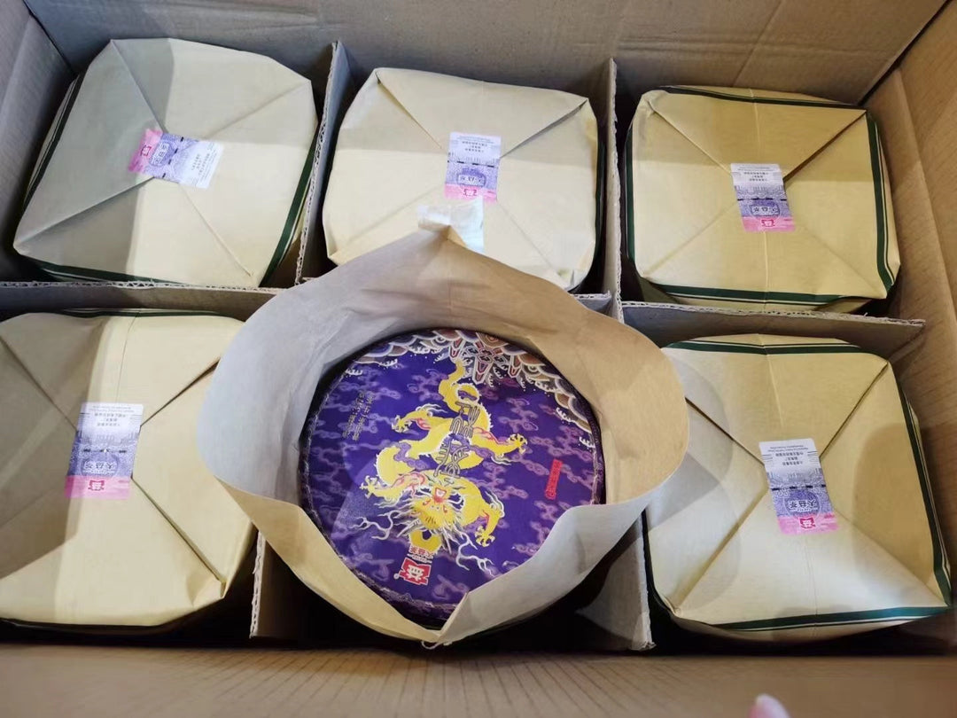 2022 DaYi "Long Zhu" (Dragon Pillar) Cake 357g Puerh Sheng Cha Raw Tea