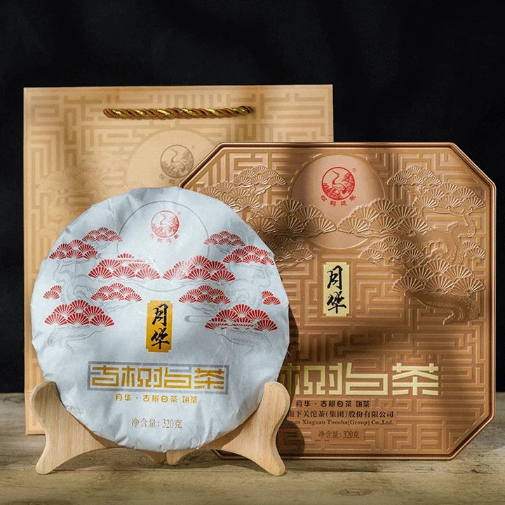 2020 XiaGuan "Yue Hua - Gu Shu" (Moonglow - Old Tree) Cake 320g White Tea, Jinggu, Yunnan
