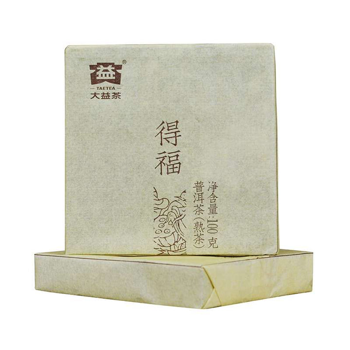 2016 DaYi "De Fu" (Lucky) Brick 100g Puerh Shou Cha Ripe Tea