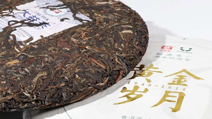 2016 DaYi "Huang Jin Sui Yue" (Golden Times) Cake 357g Puerh Sheng Cha Raw Tea
