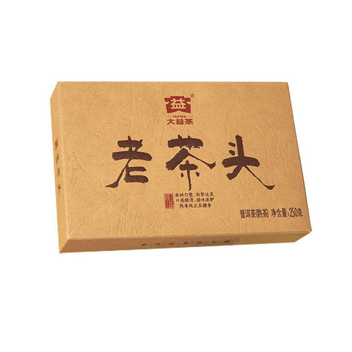 2021 DaYi "Lao Cha Tou" (Old Tea Head) Brick 250g Puerh Shou Cha Ripe Tea