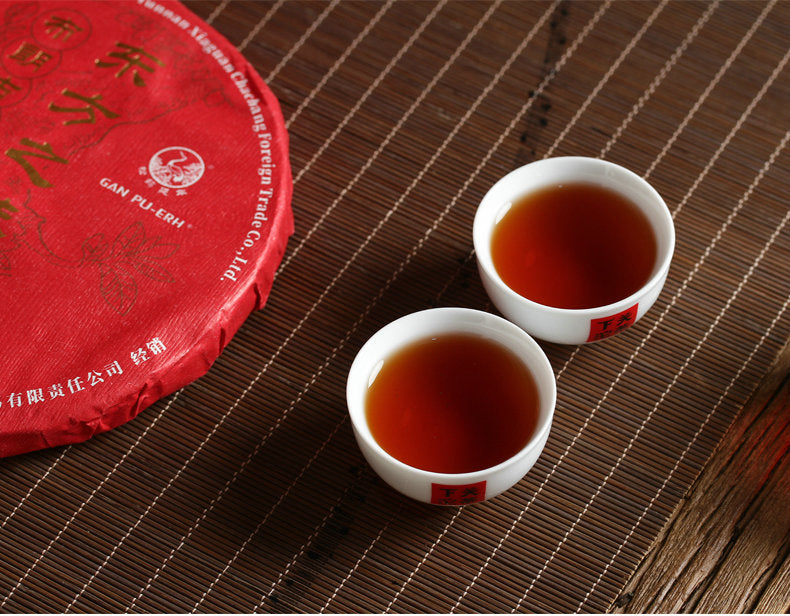 2017 XiaGuan "Dong Fang Zhi Zhu - Bu Lang Gu Shu" (Oriental Pearl - Bulang Old Tree) Iron Cake 357g Puerh Shou Cha Ripe Tea