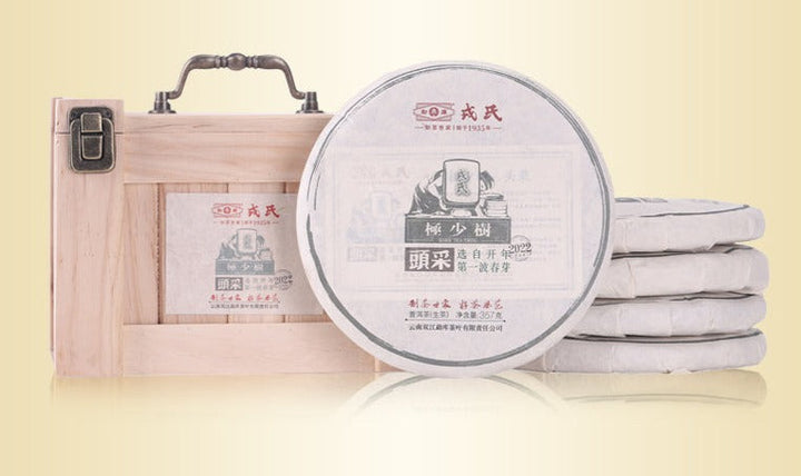 2022 MengKu RongShi "Tou Cai - Ji Shao Shu" (1st Picking - Rare Tree) Cake 8g / 357g 100g, Loose Leaf 100g / Cylinder 600g Puerh Raw Tea Sheng Cha