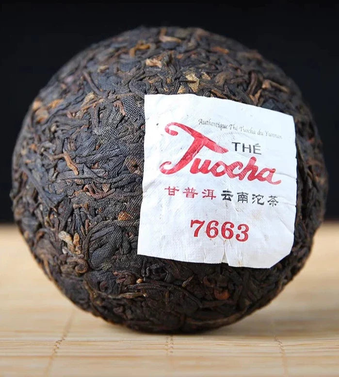 2022 XiaGuan "Xiao Fa Tuo - Lan Biao" (Xiaofa Tuo - Blue Label) Updated 7663 Recipe 100g Puerh Shou Cha Ripe Tea
