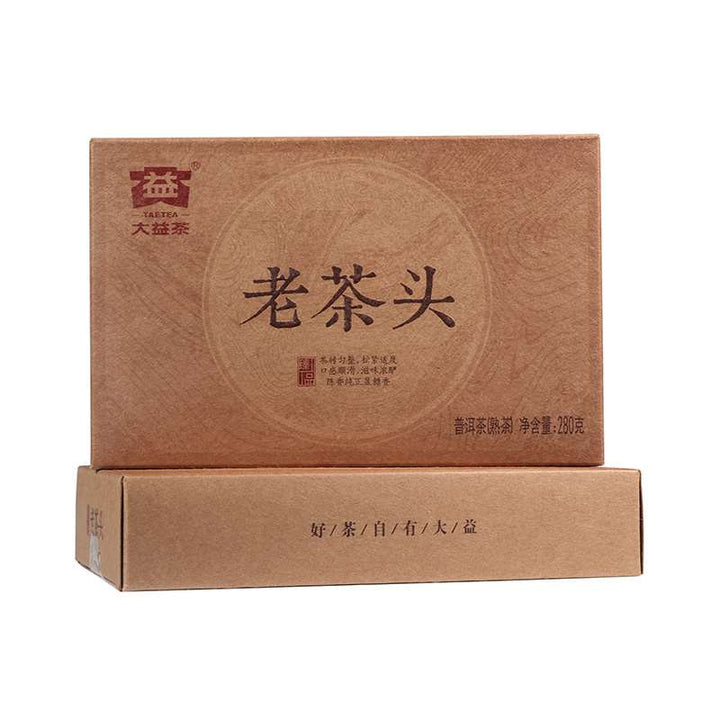 2016 DaYi "Lao Cha Tou" (Old Tea Head) Brick 280g Puerh Shou Cha Ripe Tea