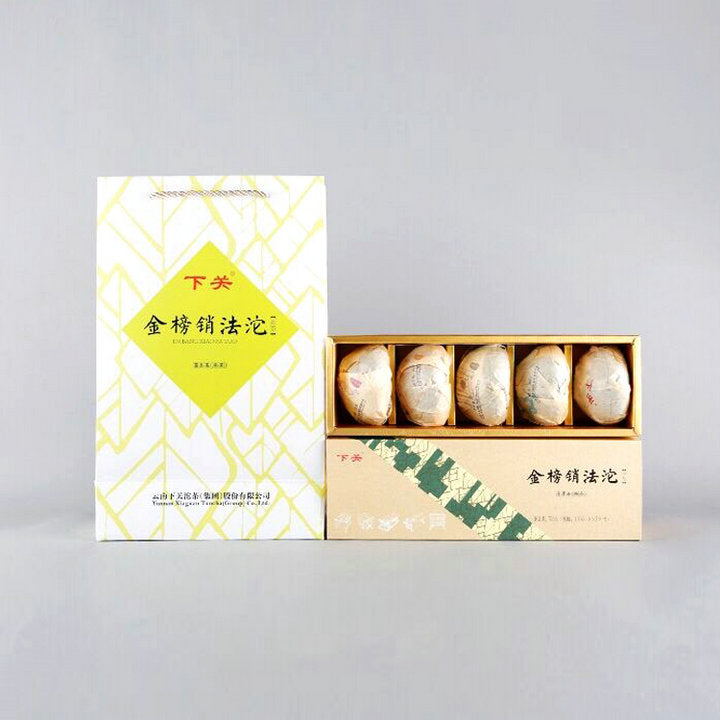 2019 XiaGuan "Jin Bang Xiao Fa Tuo" (Golden List) 100g*5=500g Puerh Ripe Tea Shou Cha