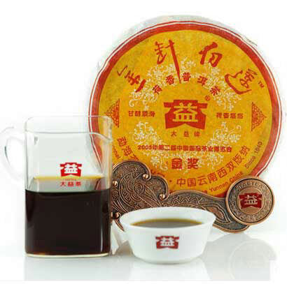 2005 DaYi "Jin Zhen Bai Lian" (Golden Needle White Lotus) Cake 250g Puerh Shou Cha Ripe Tea