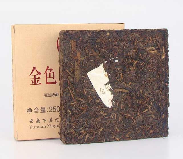 2012 XiaGuan "Jin Se Yin Xiang" (Golden Image) Brick 250g Puerh Sheng Cha Raw Tea