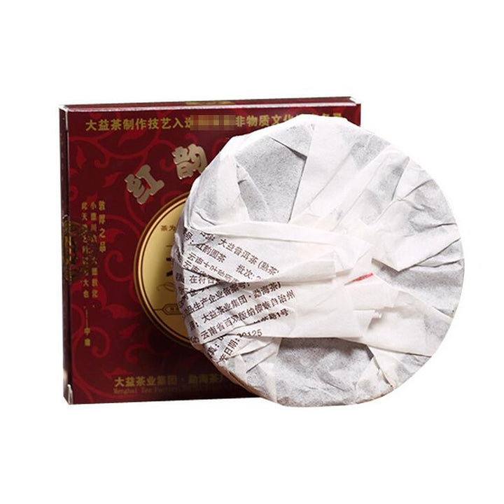 2012 DaYi "Hong Yun Yuan Cha" (Red Flavor Round Tea) Cake 100g Puerh Shou Cha Ripe Tea