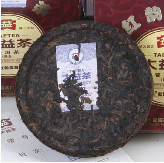 2010 DaYi "Hong Yun Yuan Cha" (Red Flavor Round Tea) Cake 100g Puerh Shou Cha Ripe Tea