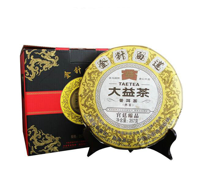 2013 DaYi "Jin Zhen Bai Lian" (Golden Needle White Lotus) Cake 357g Puerh Shou Cha Ripe Tea