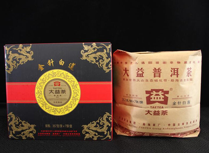 2012 DaYi "Jin Zhen Bai Lian" (Golden Needle White Lotus) Cake 357g Puerh Shou Cha Ripe Tea