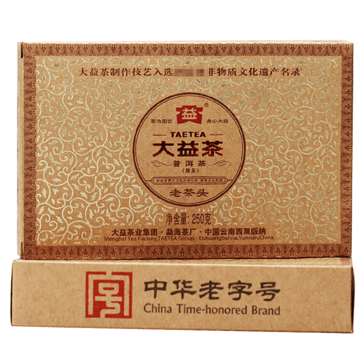2012 DaYi "Lao Cha Tou" (Old Tea Head) Brick 250g Puerh Shou Cha Ripe Tea