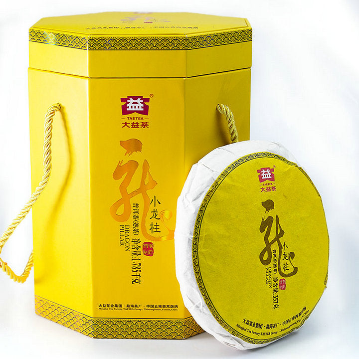 2013 DaYi "Long Zhu" (Dragon Pillar) Cake 357g Puerh Shou Cha Ripe Tea