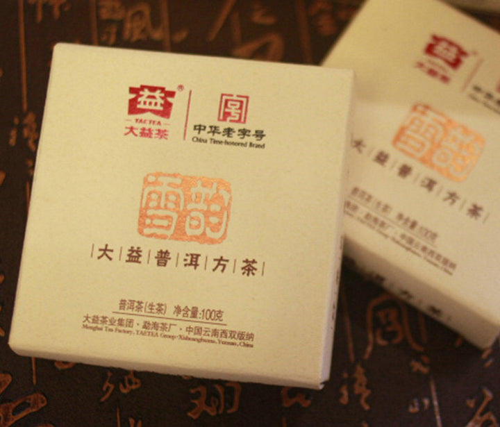 2011 DaYi "Xue Yun" (Snow Square Brick ) 100g Puerh Sheng Cha Raw Tea