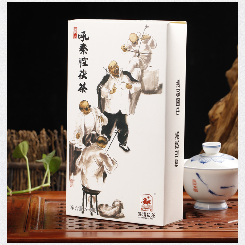 2017 JingWei Fu Tea "Hou Qin Qiang Fu Cha" (Shaanxi Opera Fu Tea) Brick 900g Dark Tea
