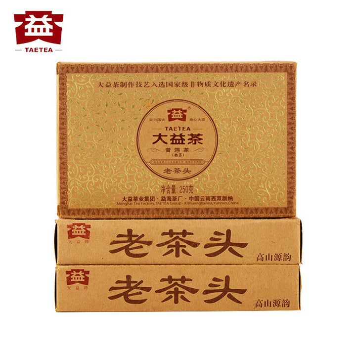 2011 DaYi "Lao Cha Tou" (Old Tea Head) Brick 250g Puerh Shou Cha Ripe Tea