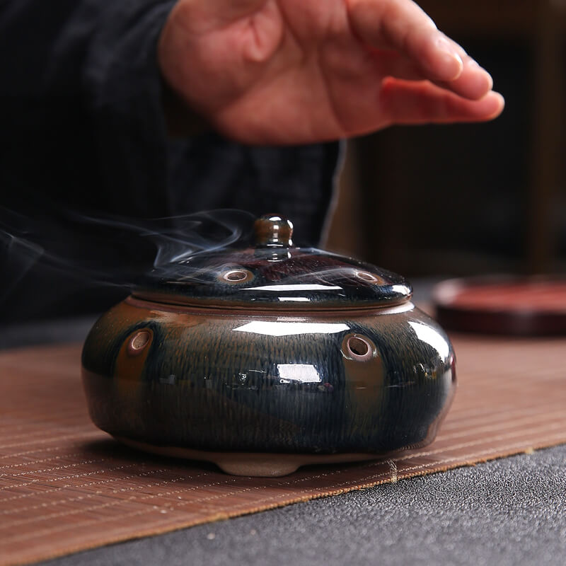 Tenmoku Jian Zhan Rabbit Hair Incense Burner Tea Ceremony Aromatherapy Decoration