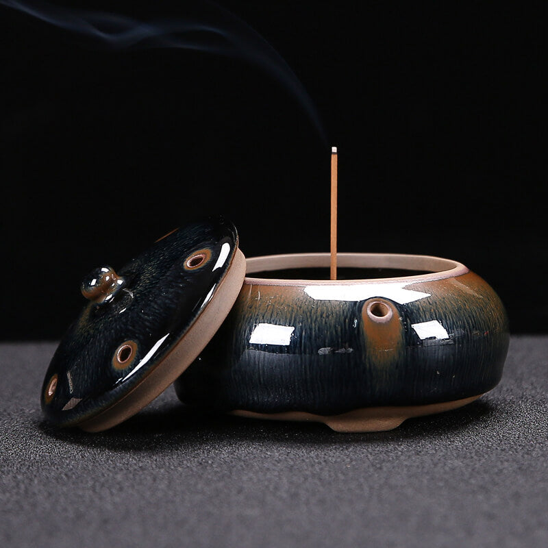 Tenmoku Jian Zhan Rabbit Hair Incense Burner Tea Ceremony Aromatherapy Decoration