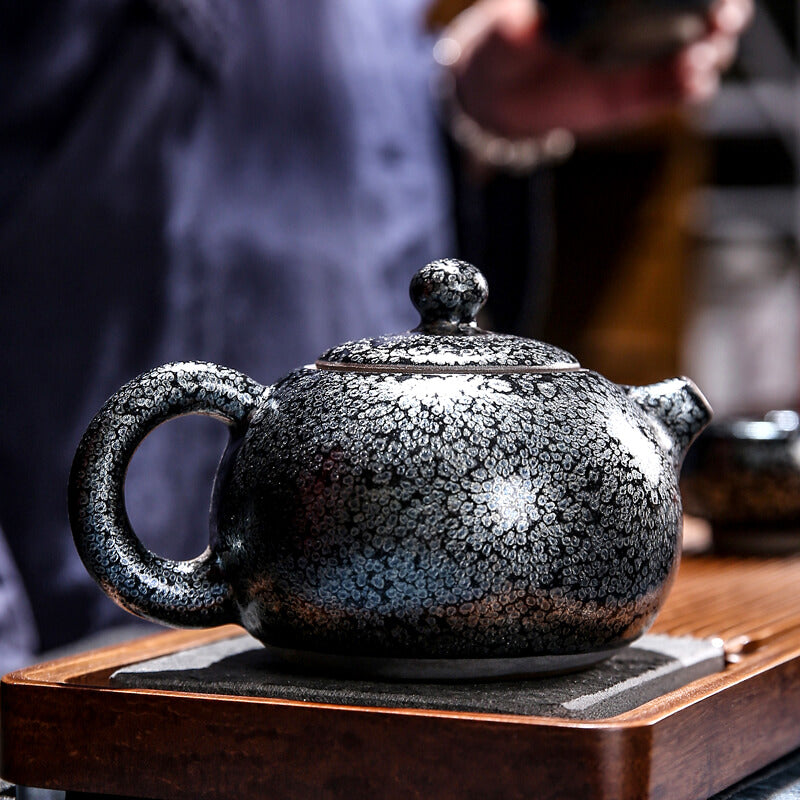 Tenmoku Jianzhan Oil Spot XiShi Teapot