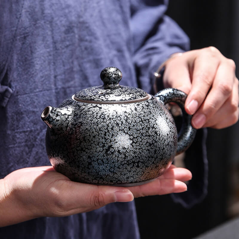 Tenmoku Jianzhan Oil Spot XiShi Teapot
