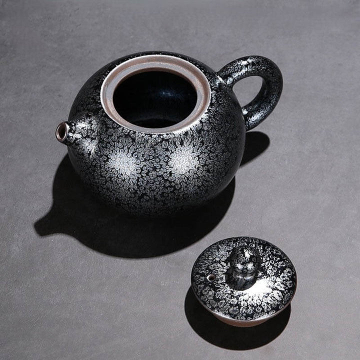 Tenmoku Jianzhan Oil Spot XiShi Teapot